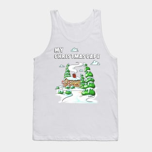 Christmas Log Cabin Winter Scene Gift V2 Tank Top